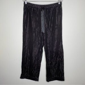Secret Treasures Black and Silver Striped Lounge Pants
